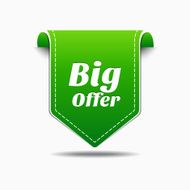 Big Offer Green Label Icon Vector Design N2