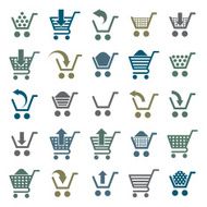Shopping cart icons isolated on white background vector set N2