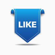 Like Blue Label Icon Vector Design