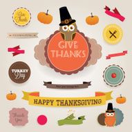 Thanksgiving day decorative elements