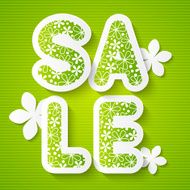 Spring sale message on green N2