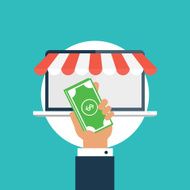 Online shopping flat design concept N3