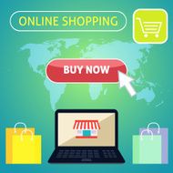 Buy now online shopping concept