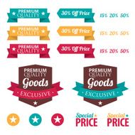 Collection of retail symbols and stickers