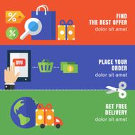 Set of flat banner template Abstract vector background
