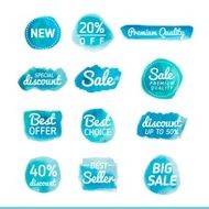 set of watercolor sale banners
