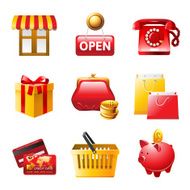 shopping icons set N34