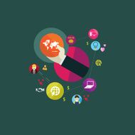 flat design concept icons for network worldwide