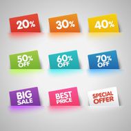Set of colorful Sale labels in pocket
