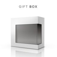 white gift box with a transparent plastic window N3