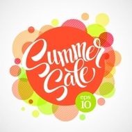 Summer sale Inscription against the bright background of circles