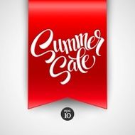 Summer sale Ribbon label Vector illustration
