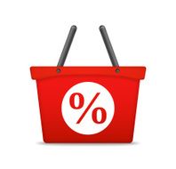 Shopping Basket with Percent Sign