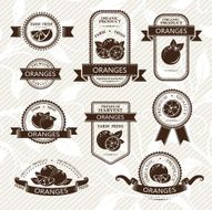 Orange labels collection