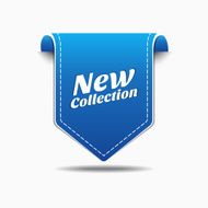 New Collection Blue Label Icon Vector Design