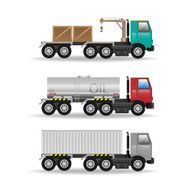 Vector modern cargo trucks
