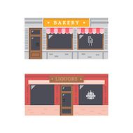 Shop front facade flat design N7