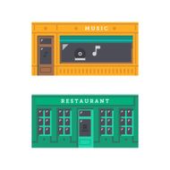 Shop front facade flat design N8