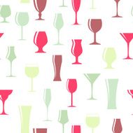 Alcoholic Glass Silhouette Seamless Pattern Background Vector Il N10