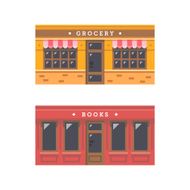 Shop front facade flat design N9