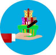 hand giving a shopping basket