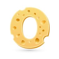 Cheese O letter Symbol isolated on white