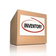 the word inventory on a paper box