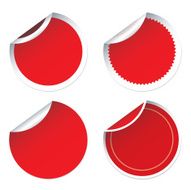 Set of for red vector stickers