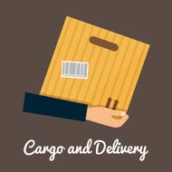 Cargo and delivery hands holding cardbox