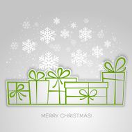 Merry Christmas gift greeting card Paper design