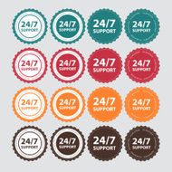 Vector 24 7 SUPPORT Sign Label Template N23