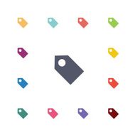 tag flat icons set
