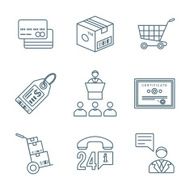 various dark color outline business distribution marketing proce