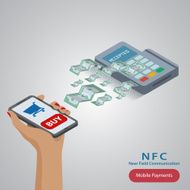 Mobile payment concept with a symbol of credit card on N6
