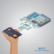 Mobile payment concept with a symbol of credit card on N7