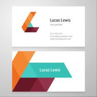 Modern letter L Business card template N2