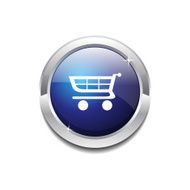 Shopping Circular Vector Blue Web Icon Button N4
