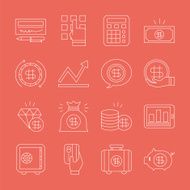 Business finance line icon set N4
