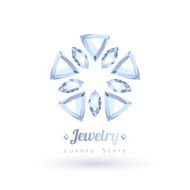 White gemstones jewelry symbol Flower shape N2