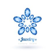 Blue gemstones jewelry symbol Flower shape N2