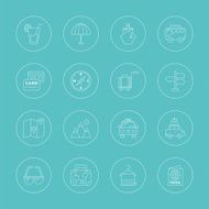 Travel line icon set N6