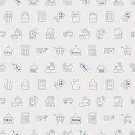 Shopping line icon pattern set N8