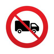 No Delivery truck sign icon Cargo van symbol N2