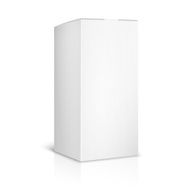 Blank paper or cardboard box template on white background