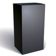 Realistic black package box for products put your design over