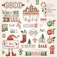 Set of christmas sale decorative elements N5