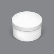 Realistic round package box for products