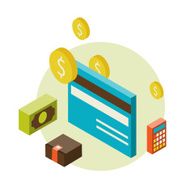 isometric style with a bank cards N2