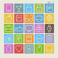 25 Trendy Thin Line Icons Set 2