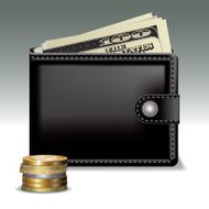 Wallet with dollars